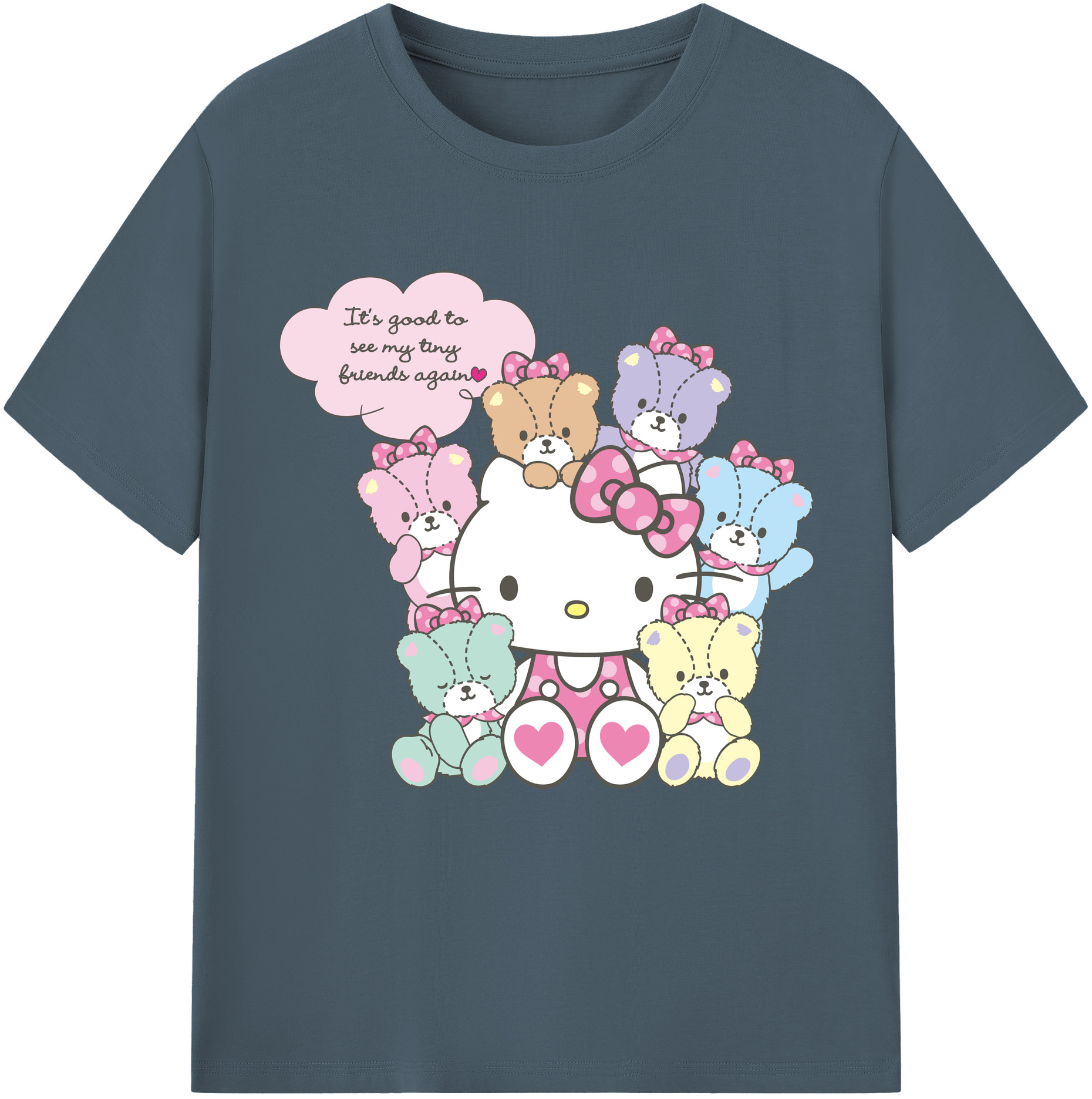 （画像用） Hello Kitty ハローキティ 綿100％半袖Tシャツ（フロントプリント）
